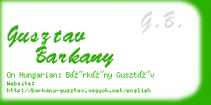 gusztav barkany business card